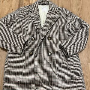 Madewell Padded Jacket in Plaid Double-Breasted Quilted Coat